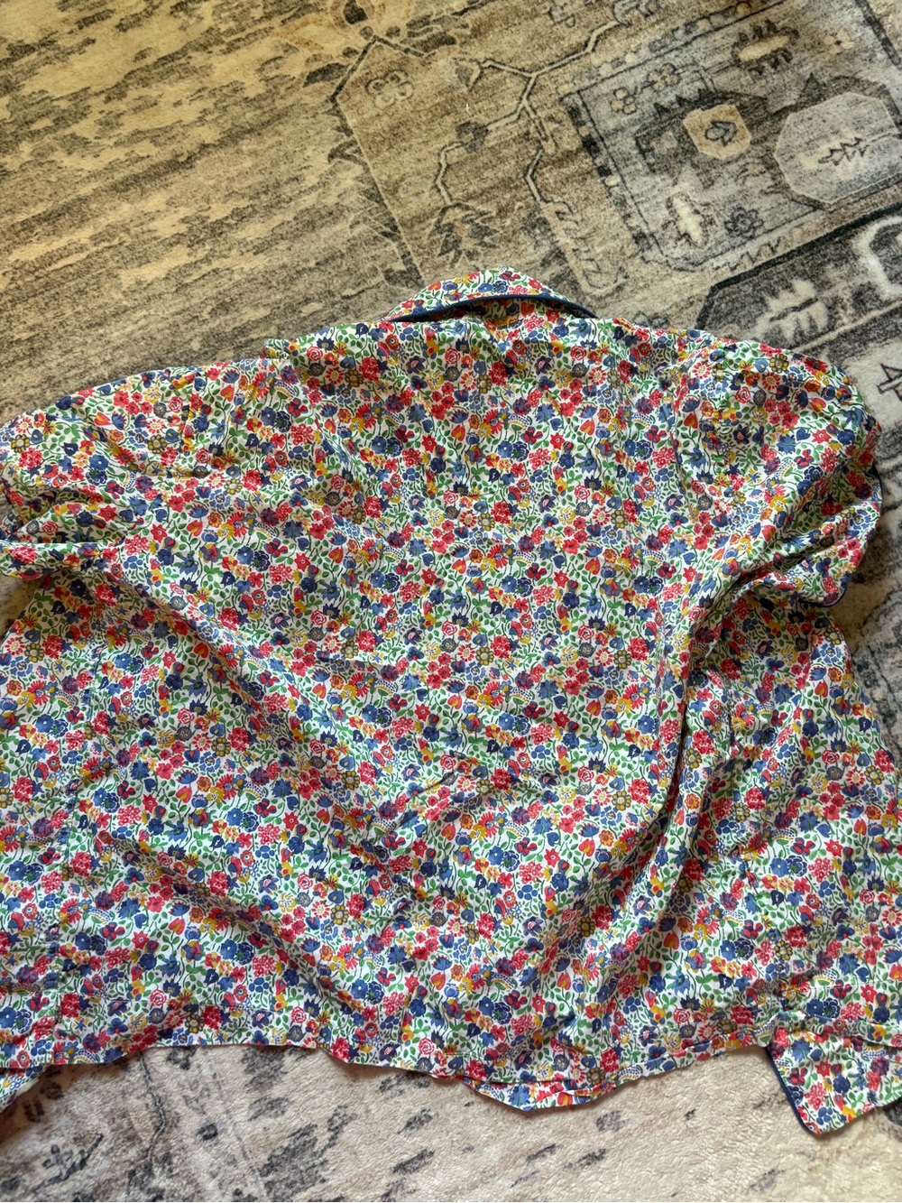 Sleepy jones floral pajama top button down blouse size S cotton - Picture 7 of 7
